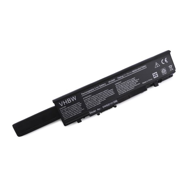 Vhbw - Batterie LI-ION 6600mAh 11.1V noir compatible pour DELL remplace 312-0701, 312-0702, KM958, KM965, MT264, WU946 Vhbw  - Accessoire Ordinateur portable et Mac