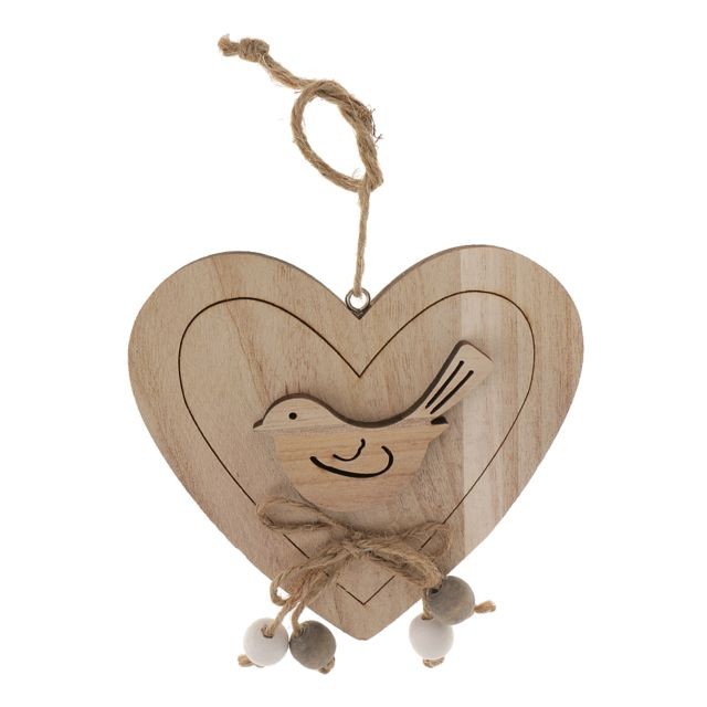 10x en Bois Forme Amour Coeur Craft Mariage Pendaison Décoration Embellissement FA 