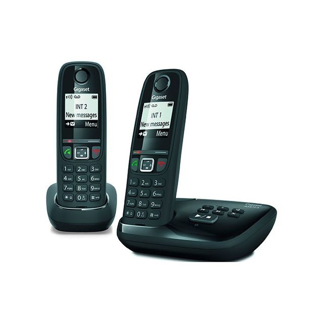 Gigaset - Téléphone sans fil répondeur GIGASET AS470A DUO NOIR - Téléphone fixe