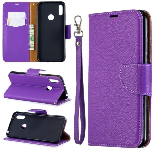 marque generique - Etui en PU violet pour votre Huawei Y6 (2019) marque generique  - Accessoire Smartphone