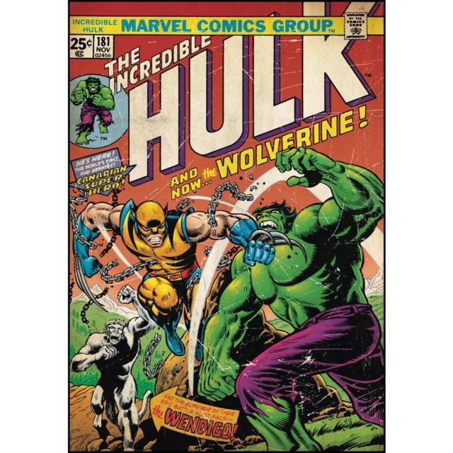 Mon Beau Tapis - MARVEL HULK WOLVERINE COMIC BOOK - Stickers repositionnables géants Hulk & Wolverine, Marvel comics - Marvel Maison