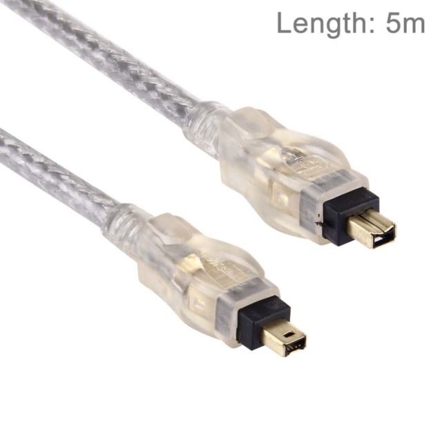 Wewoo - Câble or Haute qualité Firewire IEEE 1394 4Pin mâle à 4Pin mâle, longueur: 5m plaqué - Câble Firewire