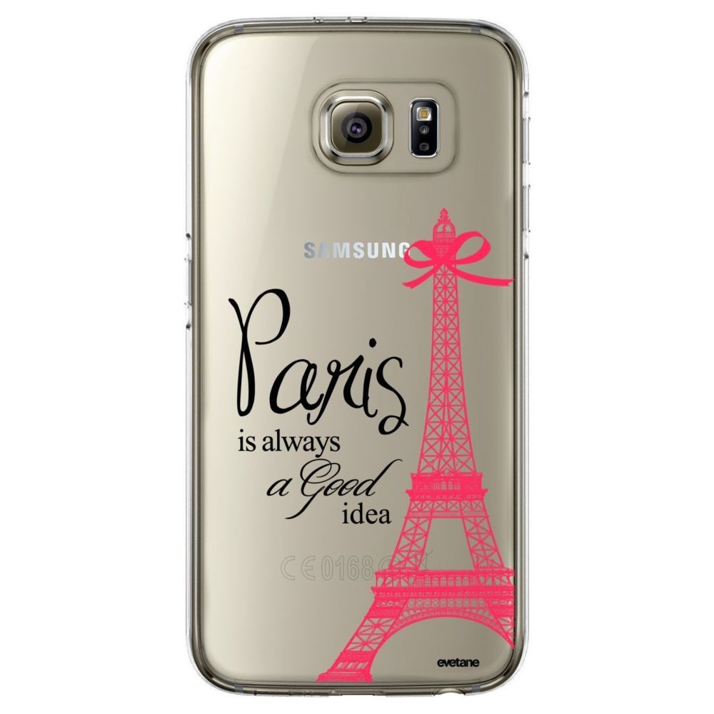 Evetane - Coque Samsung Galaxy S6 Edge rigide transparente Paris ...