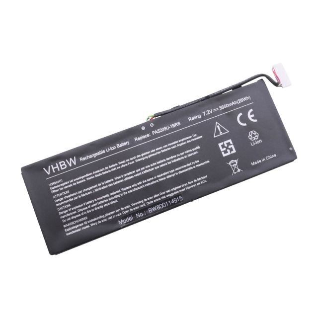 Vhbw - vhbw Li-polymère batterie 3650mAh (7.2V) noir pour ordinateur portable Toshiba Satellite L10T, L10W, L10W-B, L10W-b1200, L10W-CBT2N0, L15W, L15W-B Vhbw  - Batterie PC Portable