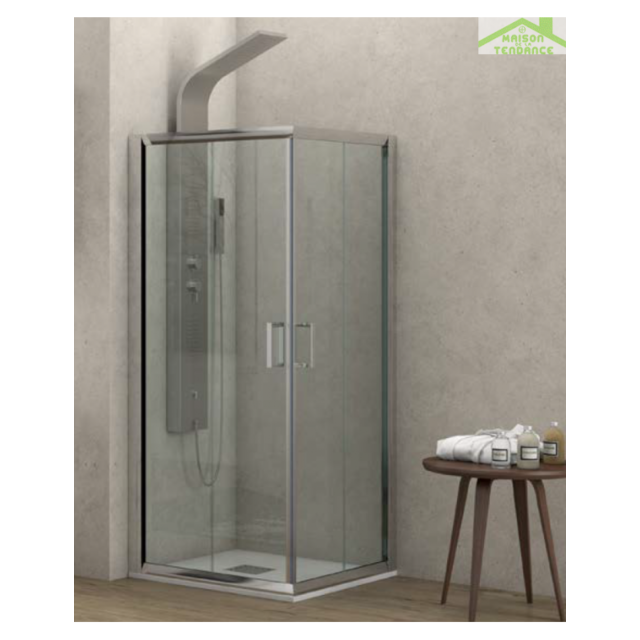 Karag - Parois de douche carrées universelles FLORA 100 H 190 cm - Avec le profilé d'extension Karag  - Cabine de douche Karag