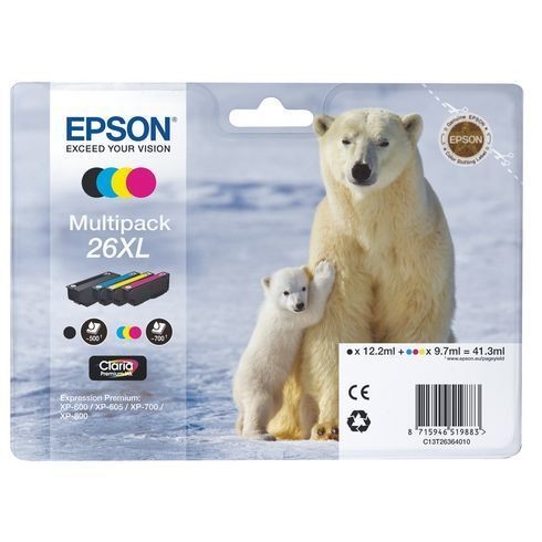 Epson - Epson 26XL Pack cartouche haute capacité de 4 couleurs - Epson