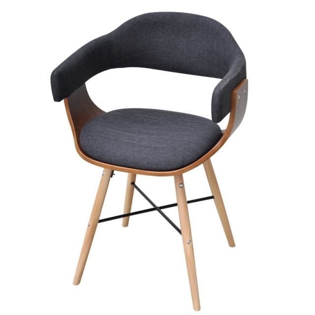 Helloshop26 - 2 chaises salon salle à manger en bois cintré avec revêtement en tissu moderne 1902048 Helloshop26  - Helloshop26