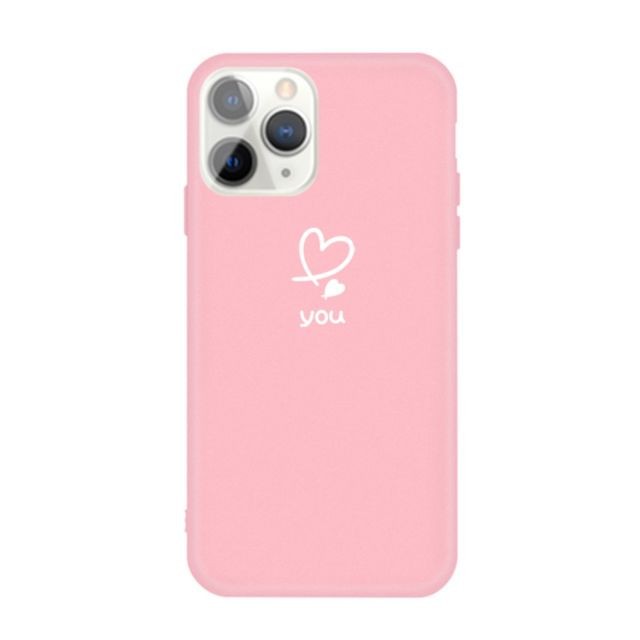 Wewoo - Coque Pour iPhone 11 Pro Love-heart Letter Pattern Colorful Frosted TPU Phone Protective Case Pink Wewoo - Coque iphone 5, 5S Accessoires et consommables