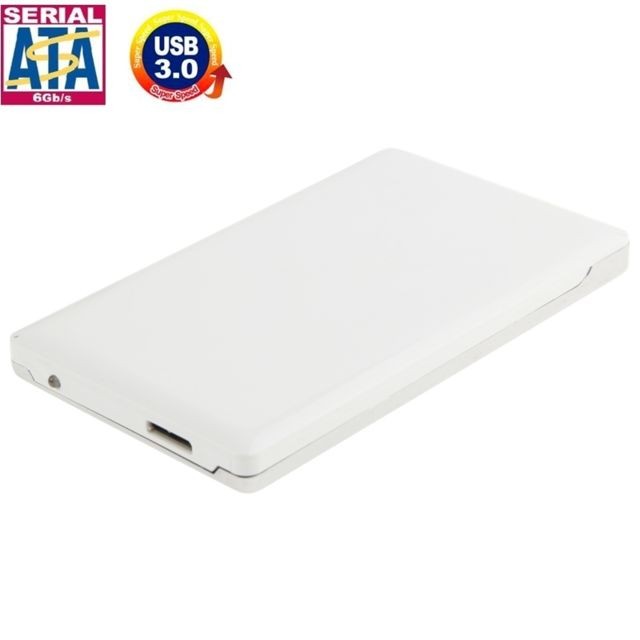 Boitier disque dur Wewoo Boîtier disque dur blanc externe HDD SATA & IDE haute vitesse de 2,5 pouces, prise en charge USB 3.0