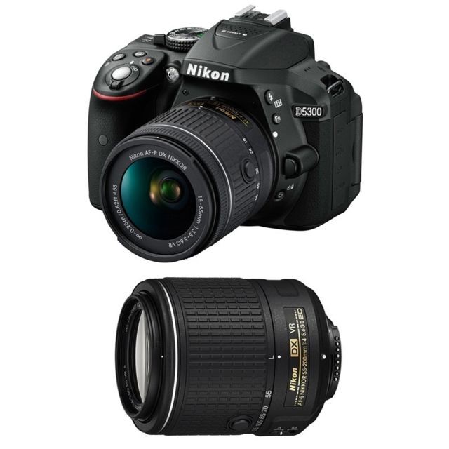 Nikon - PACK NIKON D5300 + 18-55 VR + 55-200 VR II - Reflex Numérique Nikon