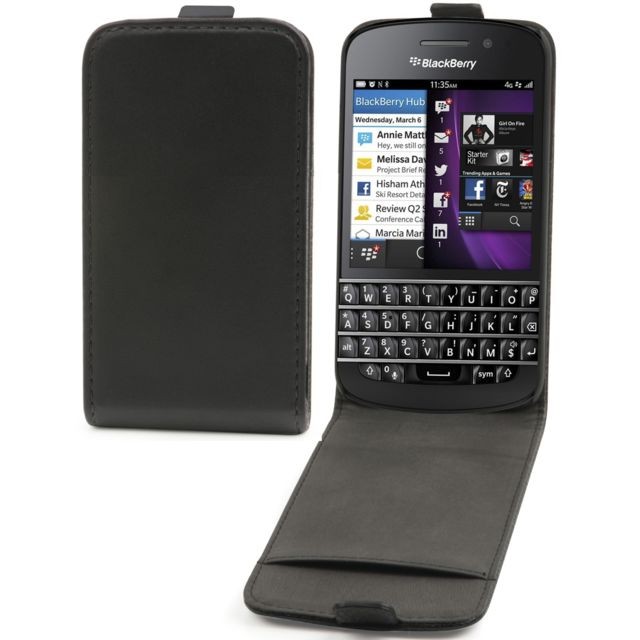 Muvit - Housse Etui fin noir à rabat Blackberry Q10 Muvit   - Accessoire Ordinateur portable et Mac