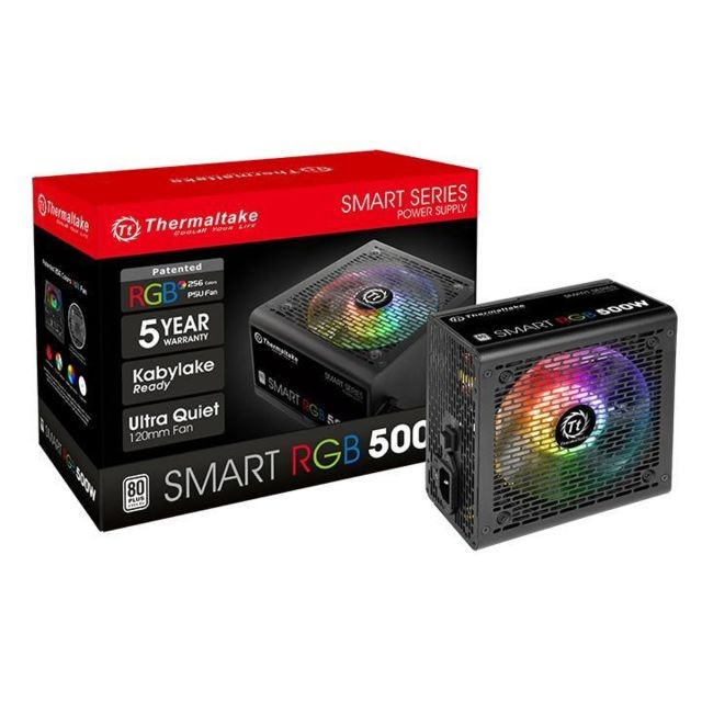 Thermaltake - Smart RGB 500W - 80 Plus - Alimentation PC ATX