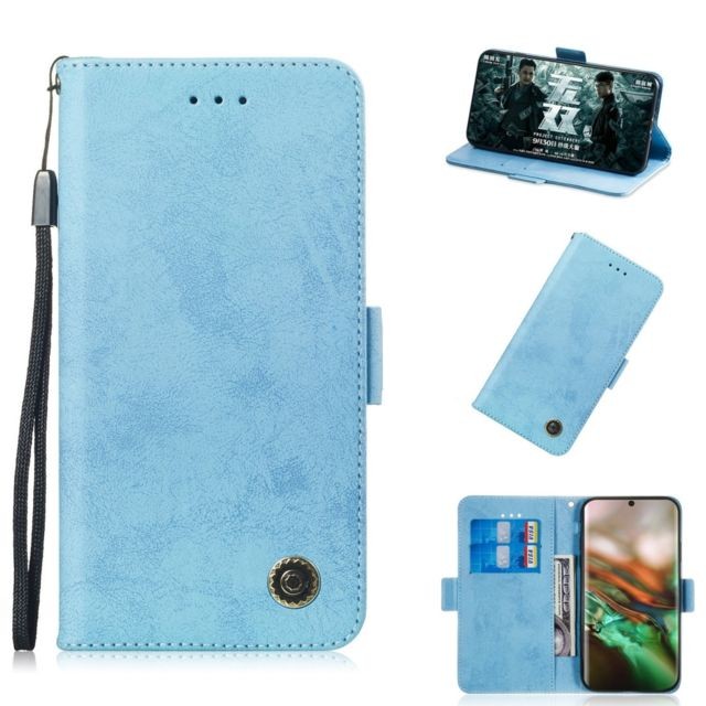 Wewoo - Housse Étui Coque Etui en cuir avec rabat horizontal pour Galaxy Note 10 fentes cartes et porte-cartes bleu Wewoo  - Coque, étui smartphone