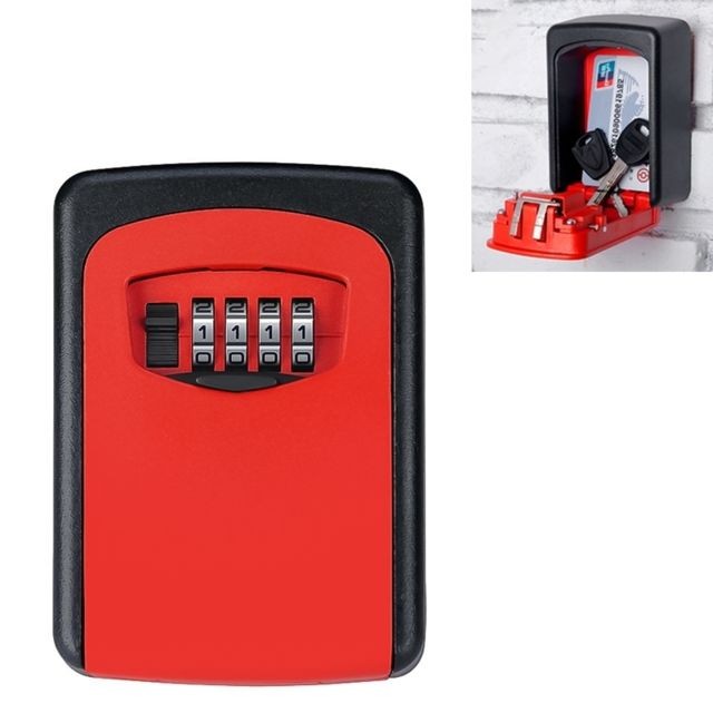 Wewoo - Boîte de rangement pour clés murale avec verrou à mot passe en métal à 4 chiffres (rouge) Wewoo  - Verrou, cadenas, targette