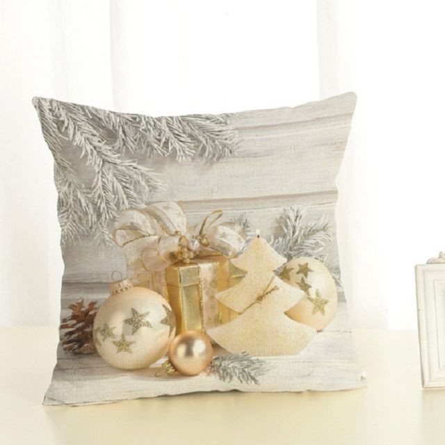 Wewoo - Décoration de Noël coton et lin oreiller bureau maison coussin sans oreillertaille 45x45cm cadeau d'or Wewoo  - Figurine Noël Décorations de Noël