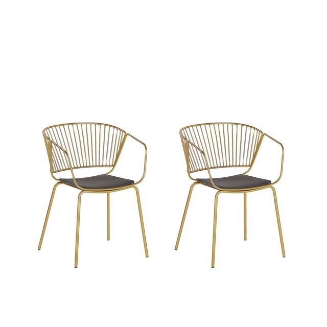 Beliani - Lot de 2 chaises en métal doré RIGBY Beliani  - Chaise écolier Chaises
