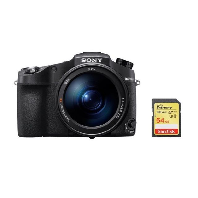 Sony - SONY RX10 IV Black + 64GB SD card Sony  - Bonnes affaires Reflex Numérique