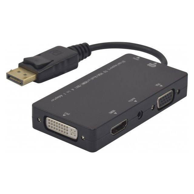 Abi Diffusion - Convertisseur DisplayPort vers HDMI® VGA DVI - Câble Ecran - DVI et VGA