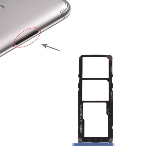 Wewoo - Tiroir de Carte SIM Plateau pour SIM + SIM + Micro SD Xiaomi Redmi S2 Bleu Wewoo - Bonnes affaires Accessoire Smartphone