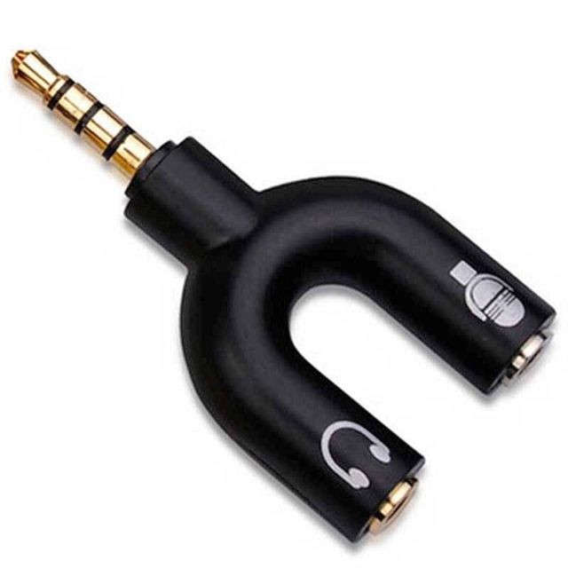 marque generique - Câble Adaptateur Mini-Jack 3.5mm 1 Mâle à 2 Femelle pour Écouteurs Micro Casque - Câble Jack
