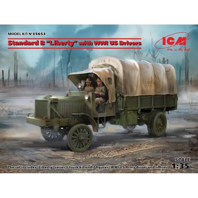 Icm - Maquette Camion Standard B Liberty With Wwi Us Drivers Icm  - Camions Icm