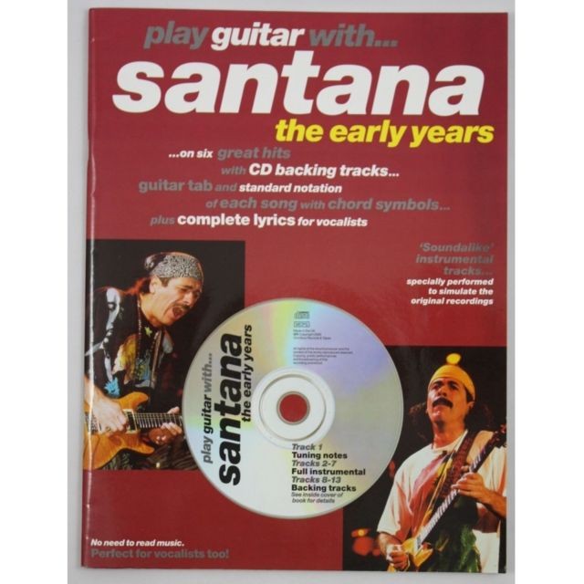 Partition de musique Wise Publications Tablature guitare Play guitar with Santana - The early Years (+CD)