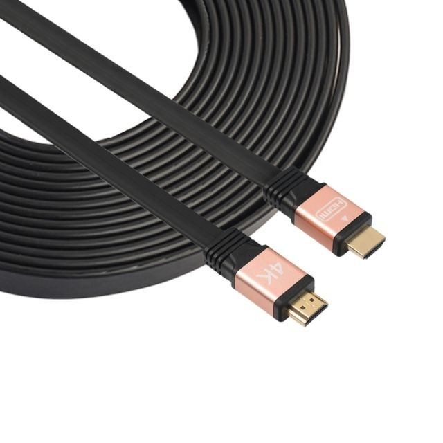 Wewoo - Câble or et rose 3m HDMI 2.0 4K 30AWG haute vitesse 18Gbps connecteurs plaqués HDMI mâle à HDMI plat - Câble HDMI