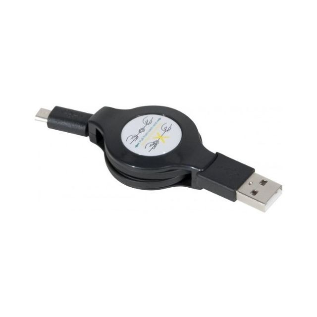 Câble USB Cabling CABLING  Cable rétractable avec fiche USB A male et fiche micro USB mâle
