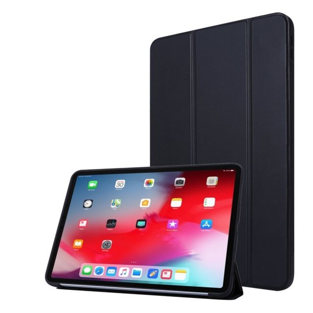 Housse, étui tablette Generic Etui en PU + TPU triple noir pour votre Apple iPad Pro 11 pouces (2020)