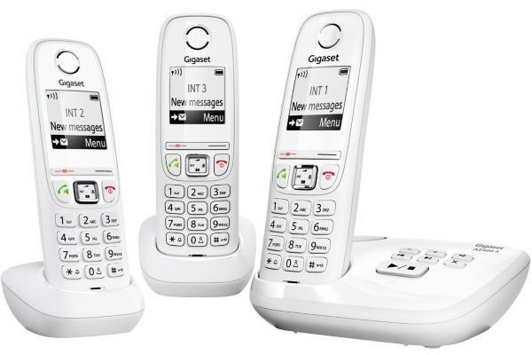 Gigaset -Téléphone sans fil avec répondeur - AS405A - Trio Blanc Gigaset  - Gigaset