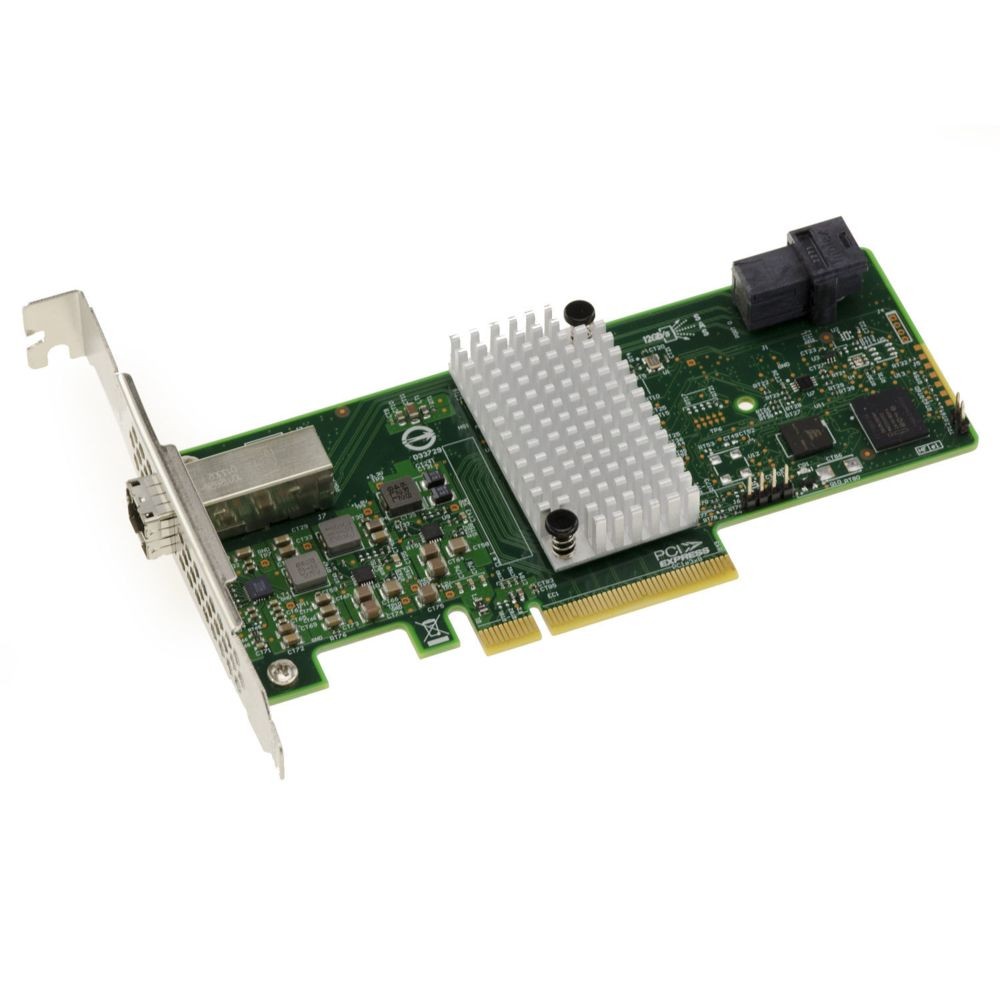 Kalea-Informatique Carte contrôleur PCIe 3.0 SAS + SATA - 12GB - 8 PORTS 4 INTERNES + 4 EXTERNES - RAID 0 1 1E 10 - OEM 9311-4i4e - High et