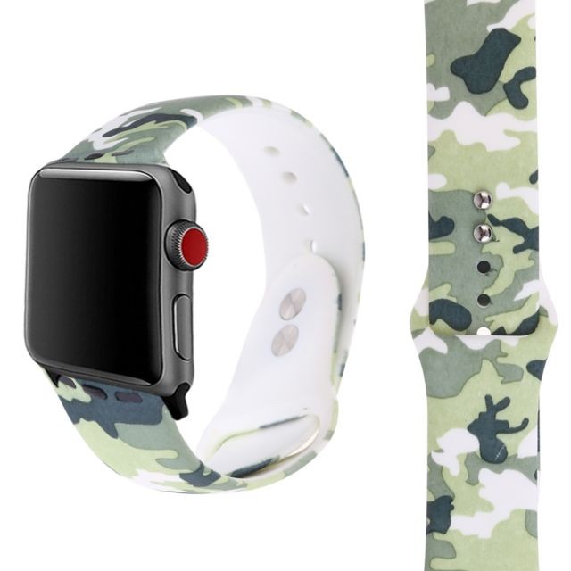 Wewoo - Courroie d'impression en silicone pour Apple Watch séries 5 et 440 mm motif camouflage Wewoo  - Montre et bracelet connectés