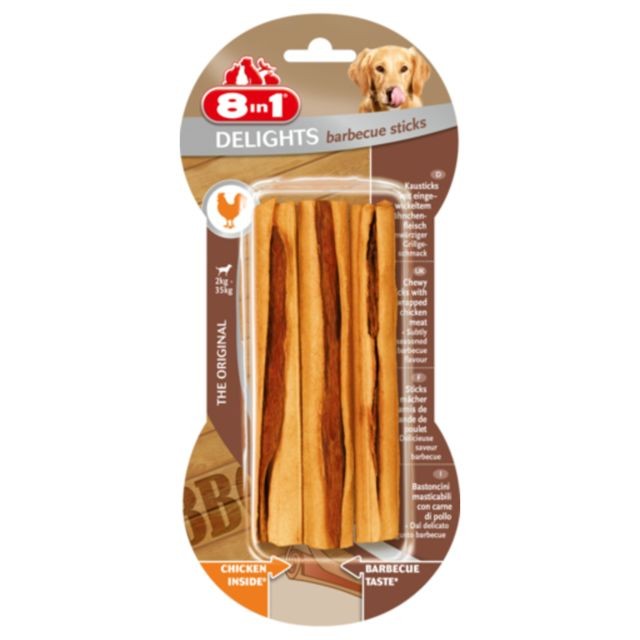 Friandise pour chien 8In1 Friandises Delight Barbecue Sticks pour Chien - 8in1 - x3