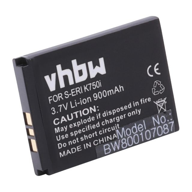 Vhbw - Batterie Li-Ion vhbw 900mAh (3.7V)pour téléphone, Smartphone SonyEricsson W800c, W800i, W810, W810c,W810i, W850i, Z300a, Z520, Z520a. Remplace: BST-37 - Accessoire Smartphone Vhbw