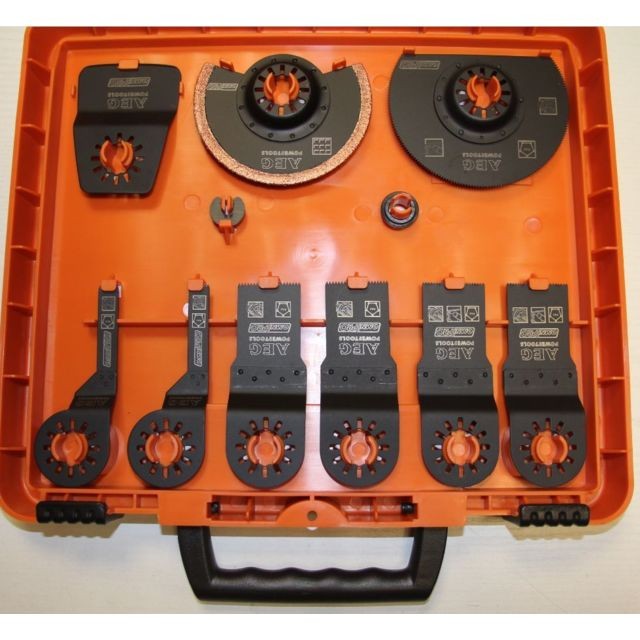 AEG Set d'accessoires pour Multitool AEG POWERTOOLS - 11 pièces - 9 lames + 2 adaptateurs - 4932230314