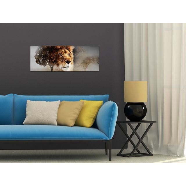 Declina Tableau lion panoramique sur toile imprimée à prix bas - Declina
