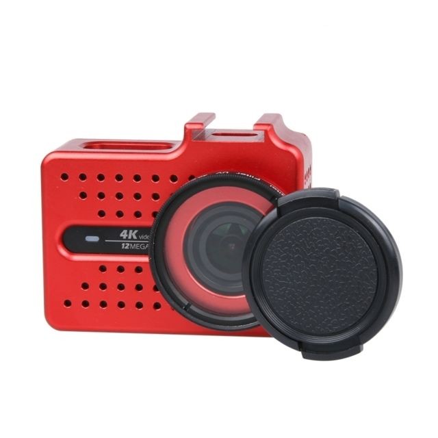 Wewoo - pour Xiaomi Yi II 4K rouge Sport Action Caméra CNC En Alliage D'aluminium Boîtier de Protection avec Filtre UV et Lentille De Cap - Action camera