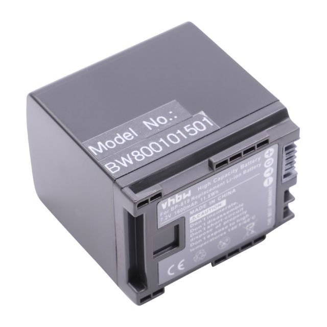 Vhbw - vhbw Li-Ion batterie 1600mAh (7.2V) avec puce d'information pour appareil numérique camescope Canon Legria HF M32, HF G25 remplace BP-819 Vhbw  - Batterie Photo & Video