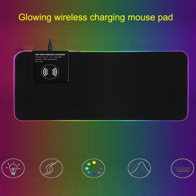 Generic - Grande étendue RGB LED d'éclairage Clavier Tapis de jeu tapis de souris sans fil Charging - Pack Clavier Souris Sans fil
