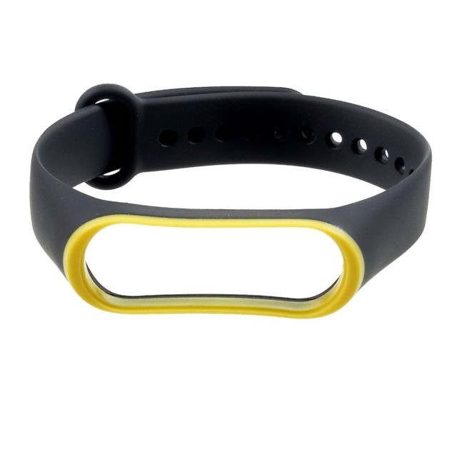 Autres accessoires smartphone marque generique Bracelet en silicone souple bicolore jaune/noir pour votre Xiaomi Mi Band 3