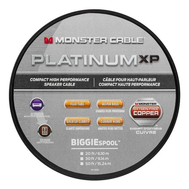 Câble Jack Monster Câble enceinte compact MKIII Platinum XP  Clear Jacket - 6.09m