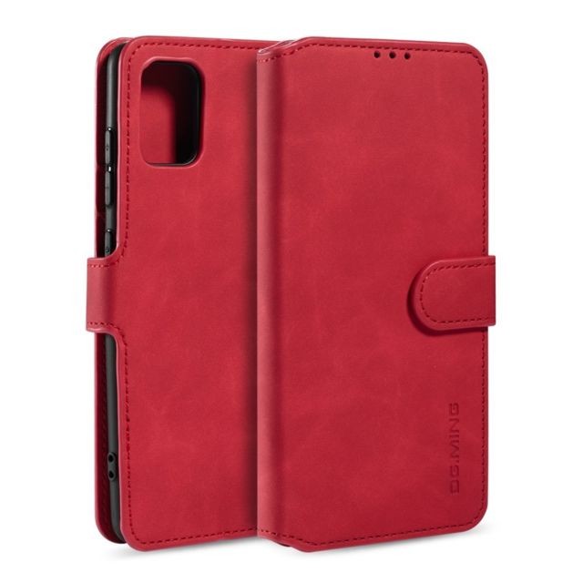 Dg.Ming - Etui en PU style rétro avec support rouge pour votre Samsung Galaxy A51 Dg.Ming  - Accessoires Samsung Galaxy S Accessoires et consommables