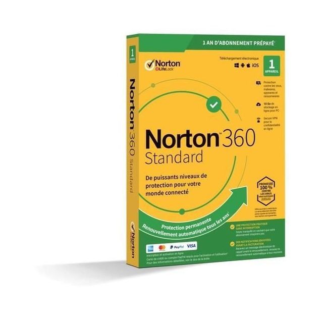 Sans Marque - Logiciel Norton 360 standard 10go FR 1 utilisateur 1 appareil - 12 Mo STD RET ENR MM Sans Marque  - Suite de Sécurité