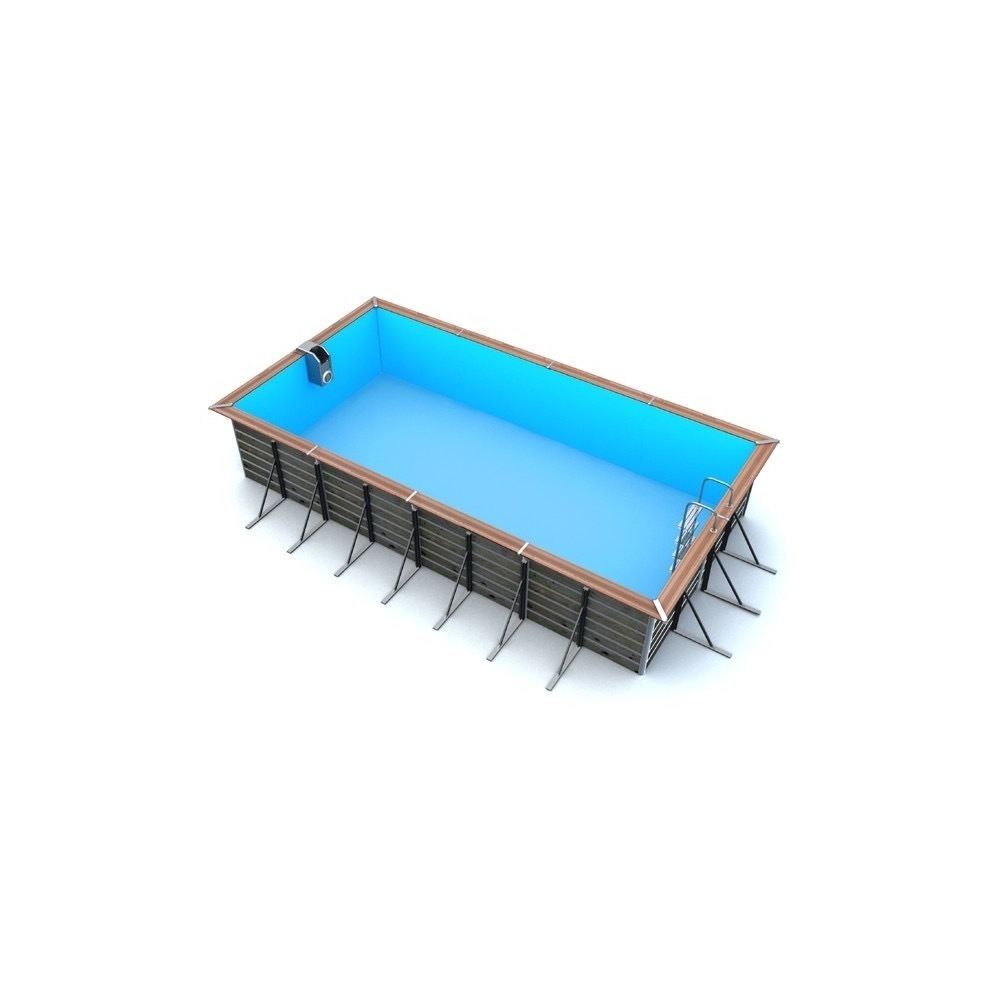 Water Clip Piscine bois rectangulaire 6,80 x 3,70 x 1,47 m TILOS
