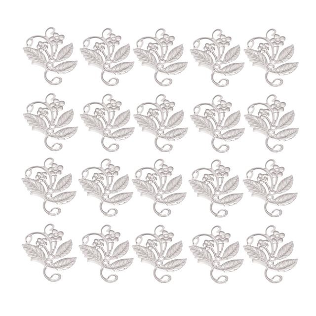marque generique - 50 pièces métal creux en filigrane fleur en épingle à cheveux costume décor or blanc marque generique  - Jeux & Jouets
