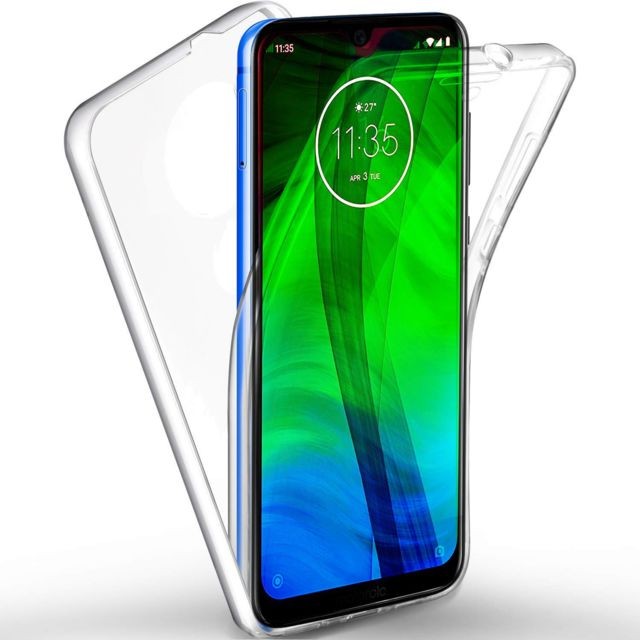 Xeptio - Coque Motorola Moto G7 PLUS (G7+) Protection intégrale 360 degrés arrière  et écran Avant TPU Antichoc Transparente Smartphone  - Accessoires Pochette Exceptional Case ! - Xeptio