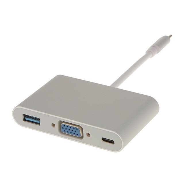 Cabling CABLING® Hub Adaptateur Convertisseur Type C + USB 3.1 Type C vers VGA + USB3.0 pour Nouveau MacBook 12 pouces, Google New Chromebook Pixe