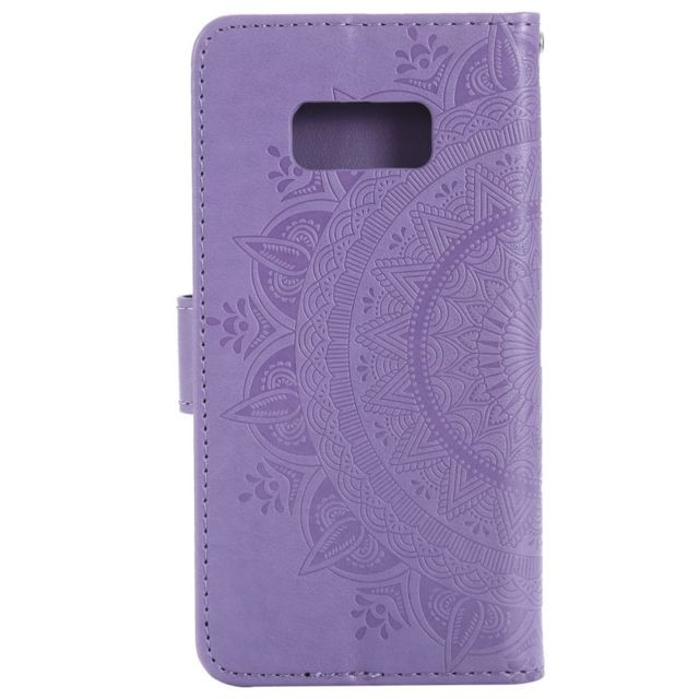 marque generique Etui en PU + TPU fleur magnétique violet pour votre Samsung Galaxy S8 SM-G950