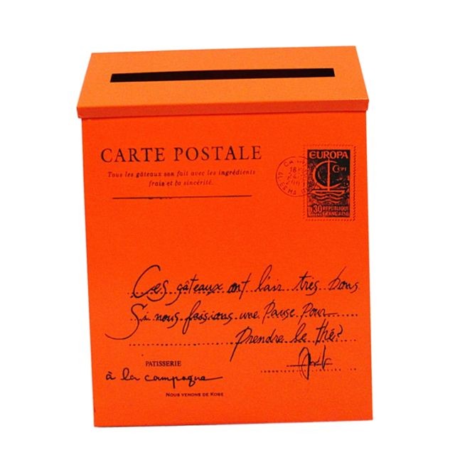 marque generique - boîte aux lettres galvanisée vintage boîte aux lettres boîte aux lettres journal titulaire boîte orange marque generique  - Deco americain