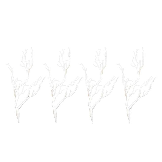 marque generique - 4pcs simulation branches artificielles petits arbres branche décor de table blanc marque generique  - Décoration De Table De Noël